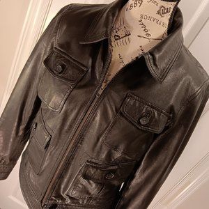 Lucky Brand Leather Jacket Black Women's Size Small